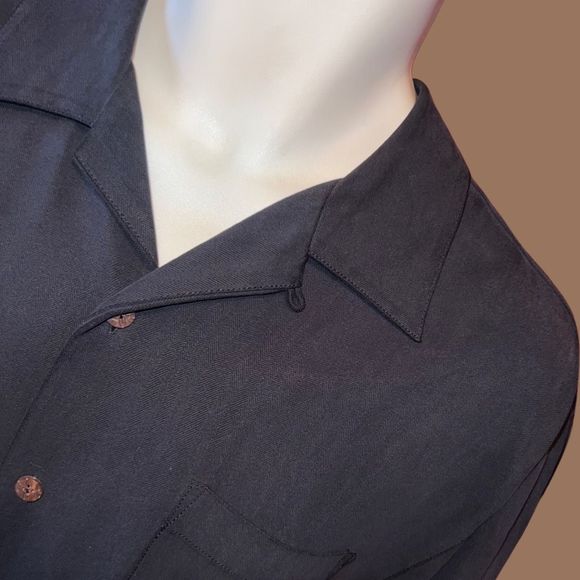 Tommy Bahama Black 100% Silk Embroidered "Treasure on the Rocks” Camp Shirt M #2 - Picture 4 of 8